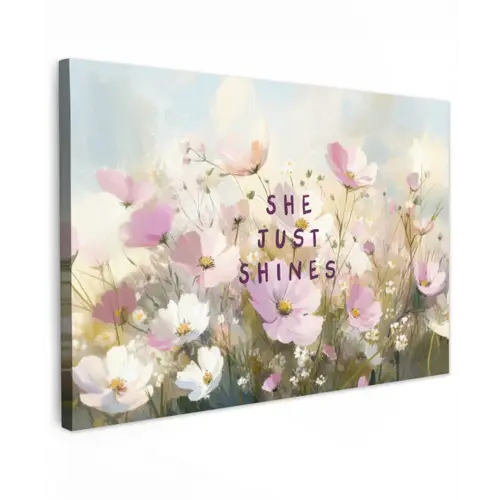 Quote - Bloemen - Schilderachtig canvas 2cm klein -z3d