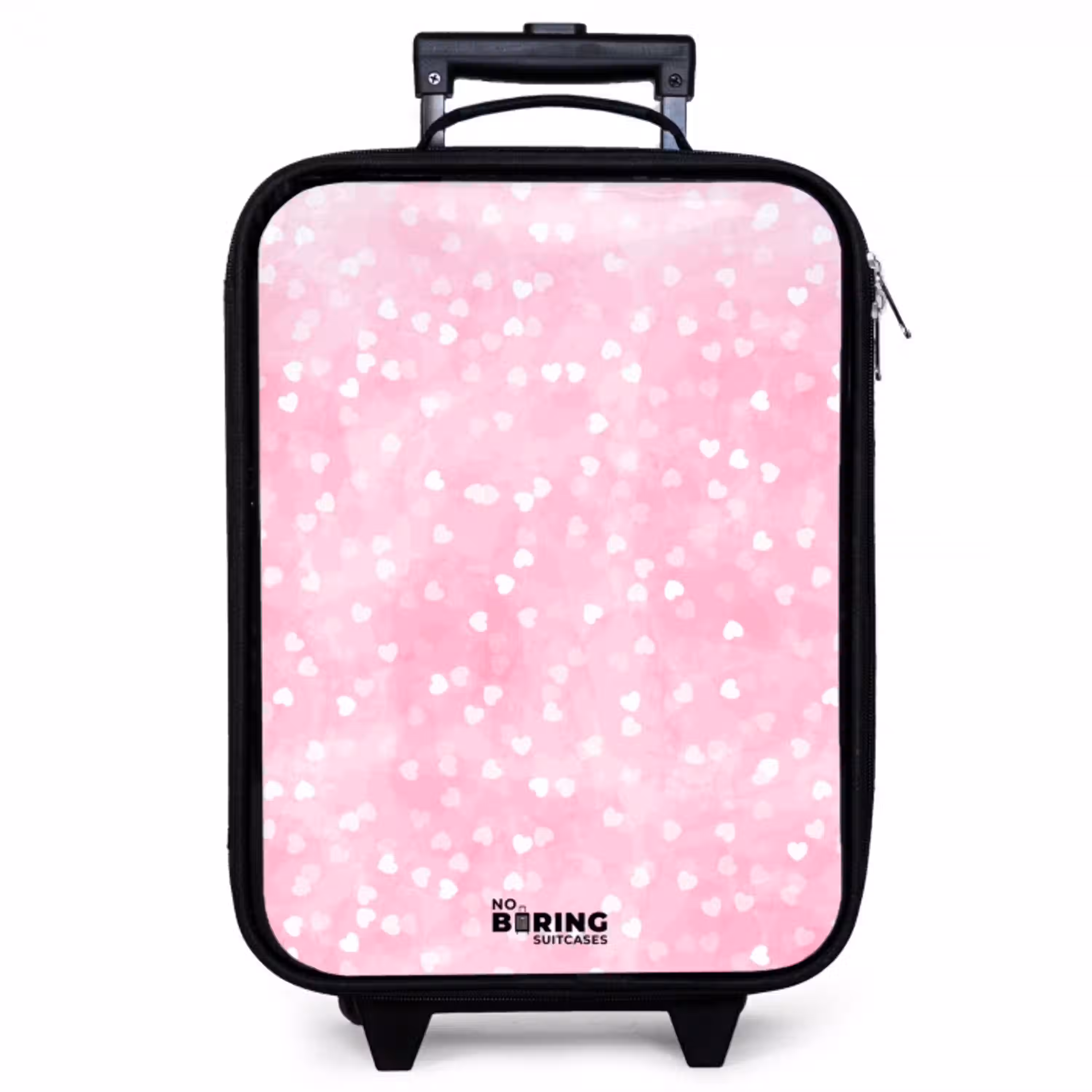 Roze glitter hartjes Kinderkoffer - Zwart klein -zzz_website3d