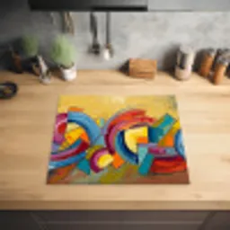 Abstract - Cirkels - Schilderij - Kleurrijk - Dynamisch Inductie beschermer vinyl 3mm middel -sfeer5