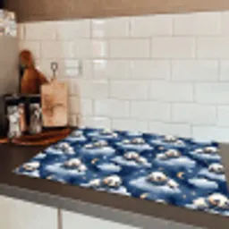 Panda's - Slapen - Blauw Inductie beschermer vinyl 3mm klein 276 -sfeer3