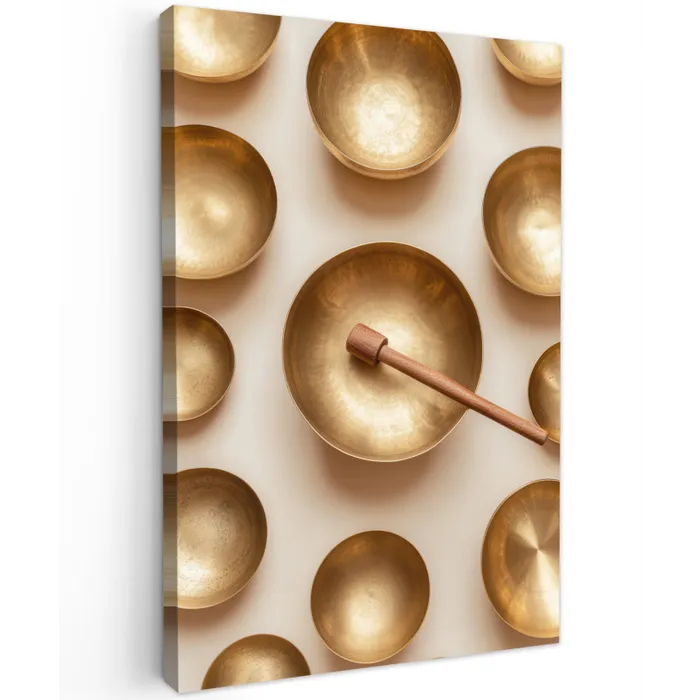 Symmetrisch - Goud - Brons - Balans Tuinposter op houten frame 2 cm dik klein -3d