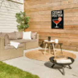 Cocktail - Zwart - Illustratie Tuinposter op houten frame 2 cm dik klein -sfeer2