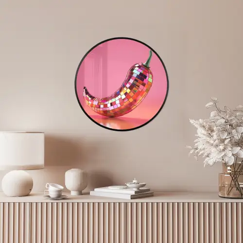 Peper - Disco - Rood - Glitter Fotolijst rond zonder passe partout klein -sfeer3