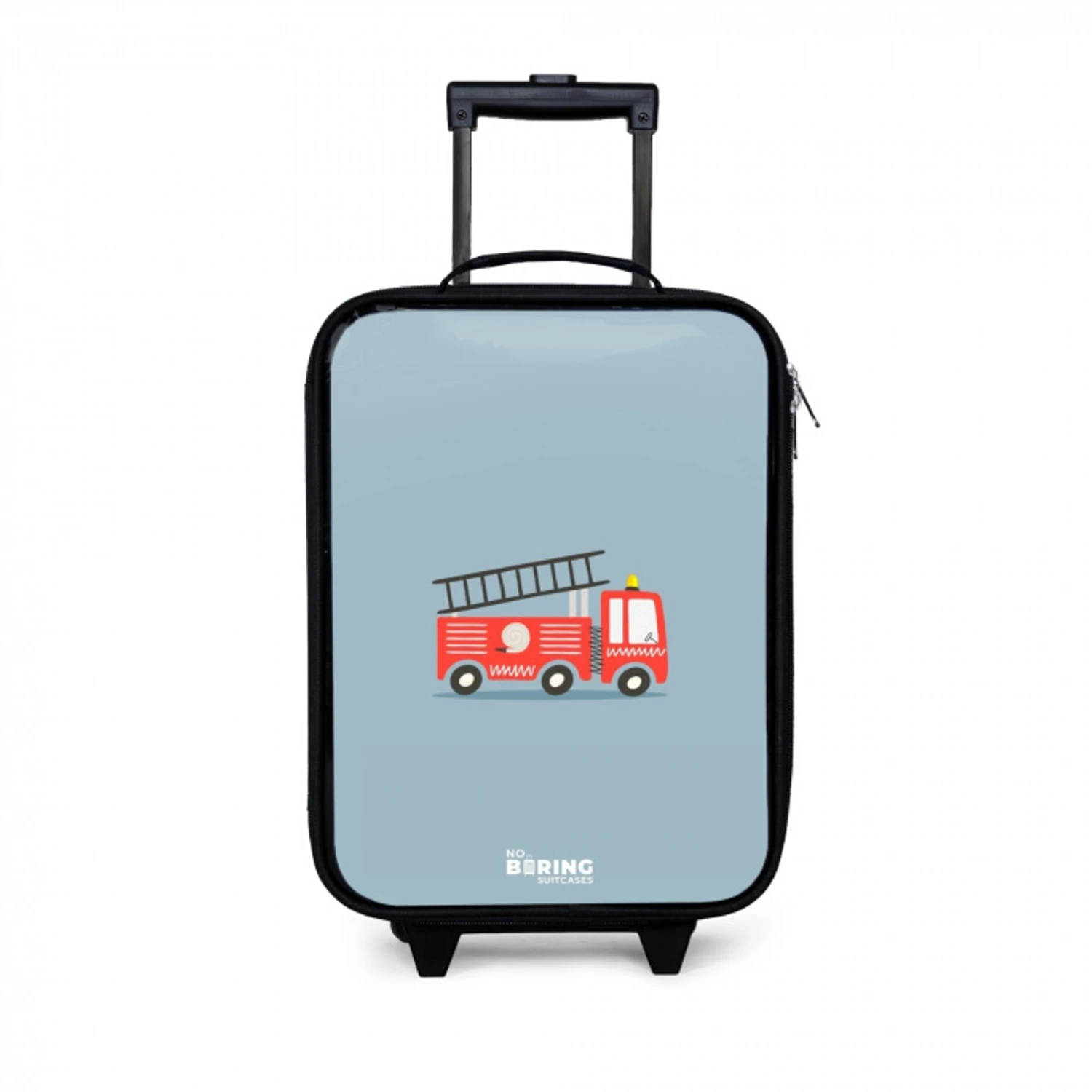 Brandweerauto blauwe achtergrond Kinderkoffer - Zwart klein -3d