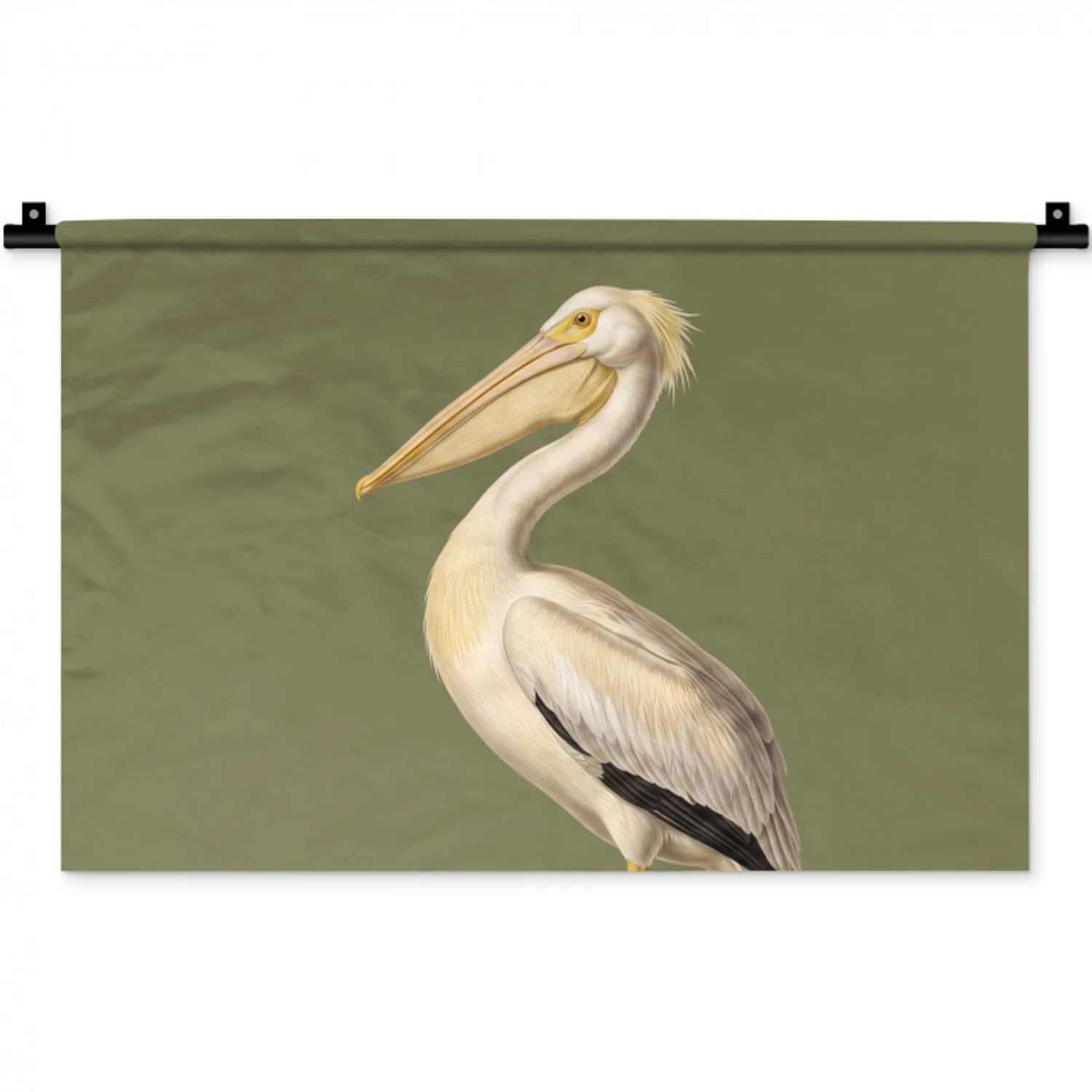 Pelikaan - Wit - Vogel - Klassiek - Natuur Wandkleed katoen klein -zz3d