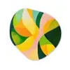 Abstract - Geel - Roze - Groen Wandcirkel Organisch Plexiglas middel -3d
