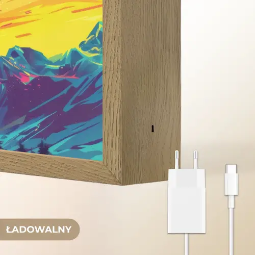 Snowboarden - Sneeuw - Kleurrijk Light Box met batterij (Wandlamp kind) middel -USP_websiteoplaadbaarNL