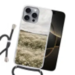 Illustratie - Landschap - Wit Hoesje iPhone 16 Pro Max met koord klein -sfeer1