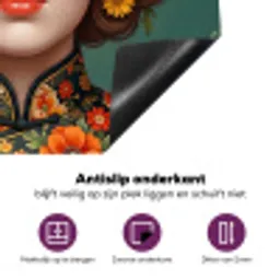 Portret - Vrouw - Kleurrijk - Expressief Inductie beschermer vinyl 3mm middel -zzzzzzz-cc-onderkant