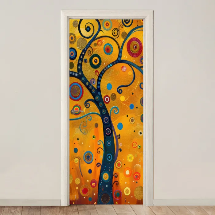Abstract - Boom - Levensboom - Modern deurposter klein -3d_beige