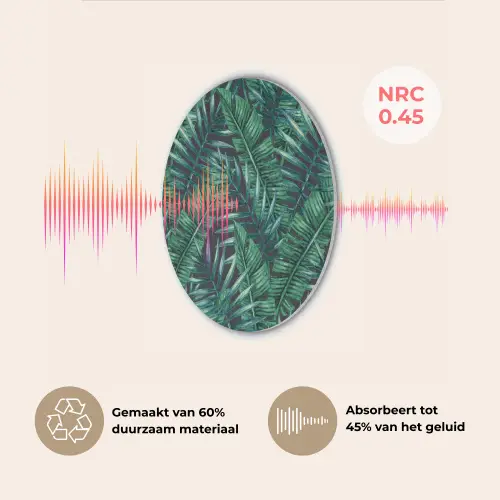Bladeren - Jungle - Tropical Akoestische PET Vilt - Rond klein -USP_NL