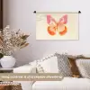 Oranje - Vlinder - Minimalistisch Wandkleed katoen klein -sfeer1
