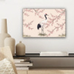 Aziatisch - Kraanvogel - Beige canvas 2cm klein -sfeer6