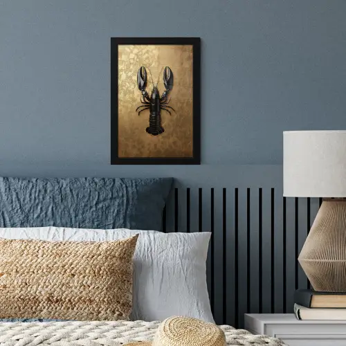 Kreeft - Zwart - Goud - Luxe fotolijst zwart zonder passe partout klein -sfeer3