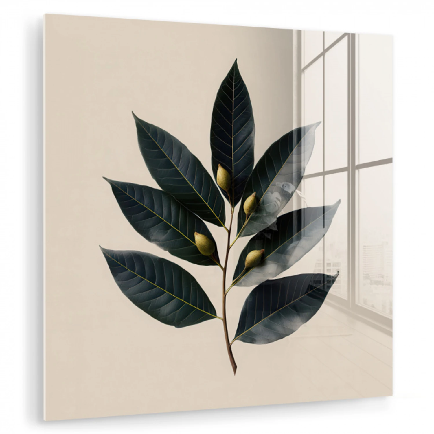 Laurierbladeren - Bloemknoppen - subtiel plexiglas 5mm klein -zzzproduct_nieuw