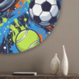 Sport - Ballen - Kleurrijk Akoestische PET Vilt - Rond klein -sfeer5_closeup