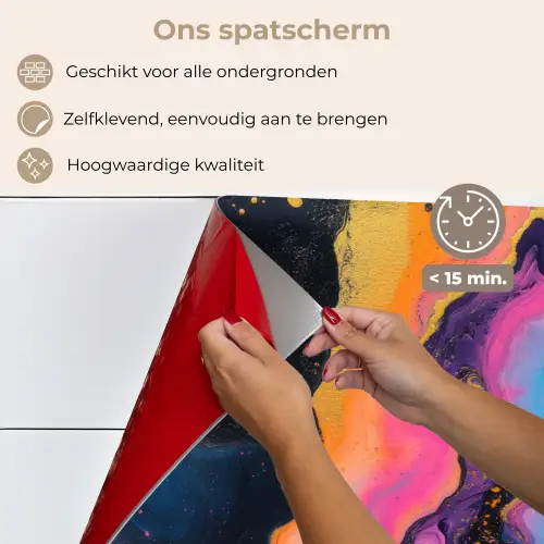 Modern - Marmer - Oranje keuken achterwand spatscherm klein -spatscherm_NL