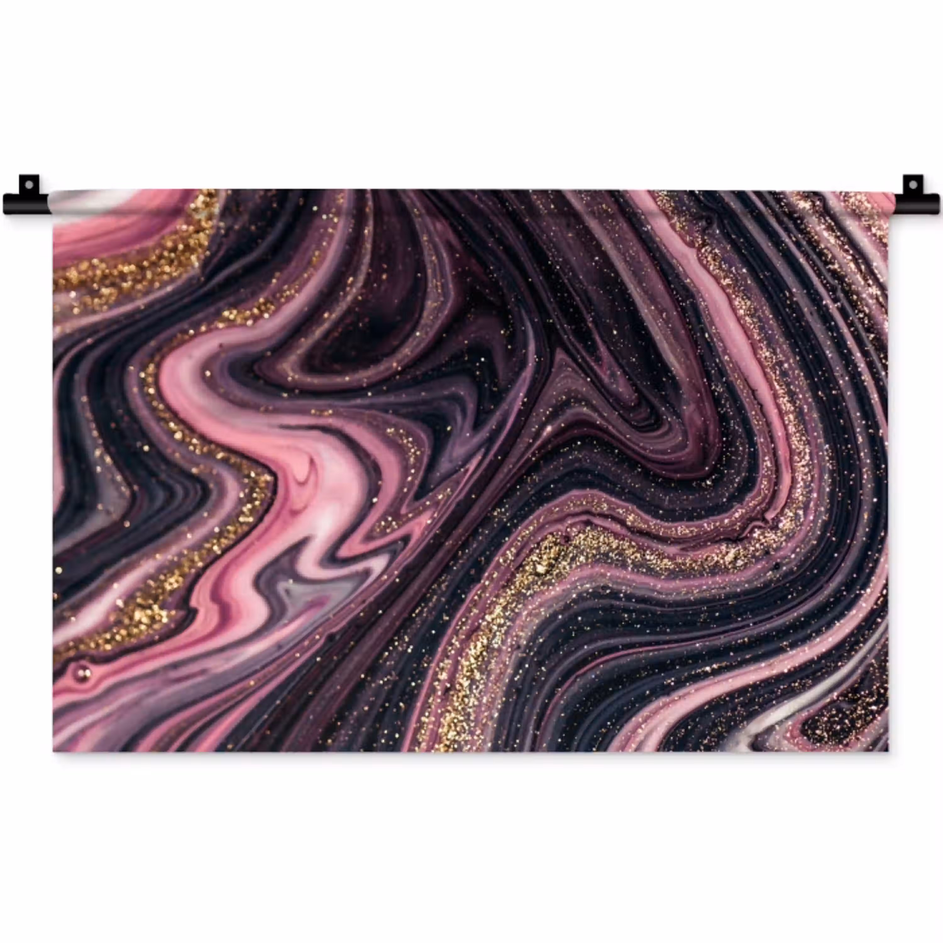 Marmerlook - Roze - Paars - Goud - Luxe - Marmer Wandkleed katoen klein -zz3d