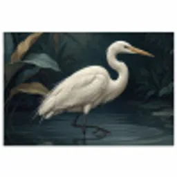 Reiger - Water - Natuur - Modern - Wit poster papier klein -3d