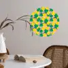 Ananas - Geel - Groen - Tropisch Wandcirkel behangsticker klein 186 -sfeer3