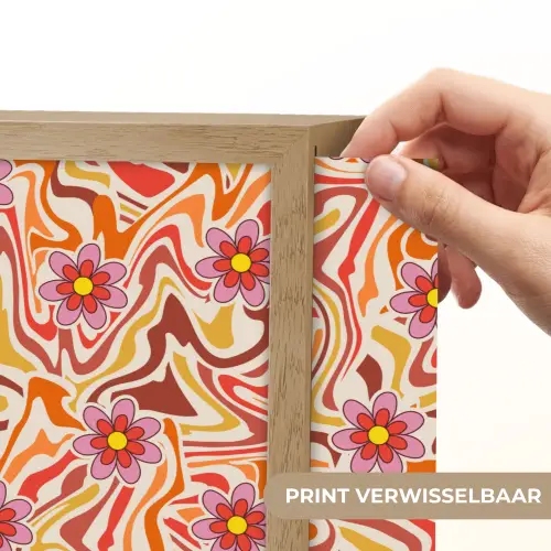 Retro - Bloemen - Patroon Light Box met batterij (Wandlamp) middel 907 -USP_websiteprintNL