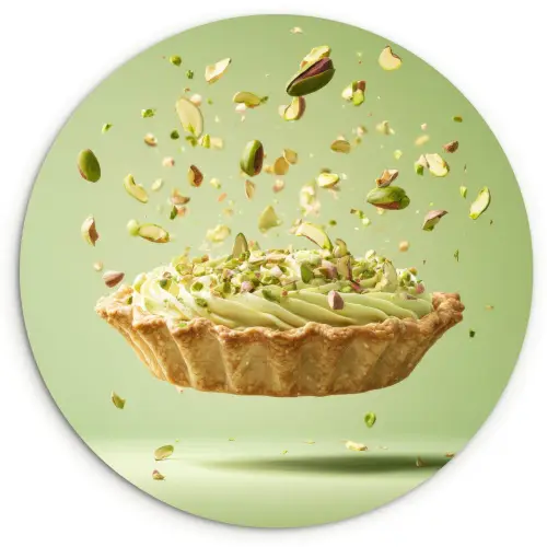 Pistache - Taart - Noten - Eten Wandcirkel plexiglas klein -3d