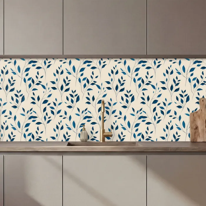 Patroon - Blauw- Beige keuken achterwand 2 middel 871 zz_3dshopping