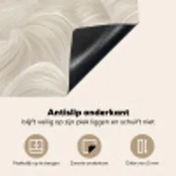 Lijnen - Waaier - Beige Inductie beschermer vinyl 3mm middel 274 -sfeer4