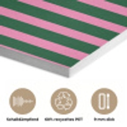 Verticale strepen - Groen - Roze PET vilt klein 837 -closeup_DE