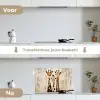 Giraffen - Cartoon - Crème keuken achterwand spatscherm klein -voor_na_NL