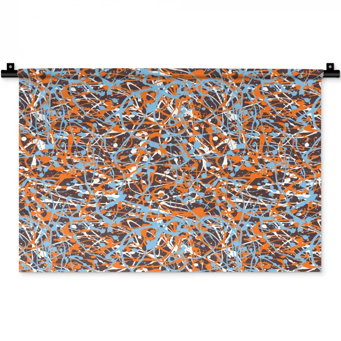 Blauw - Waterverf - Chaos Wandkleed katoen klein 269 -zz3d