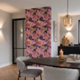 Lelies - Patroon - Roze - Goud Behang Vinyl klein 1060 -sfeer3