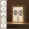 Bladeren - Gestreept - Stengel - Beige Light Box met kabel (Tafellamp) klein -USP_NL