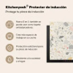Patronen - Licht - Terrazzo - Decoratie Inductie beschermer vinyl 3mm middel -zzzzzzusp-haakje_ES