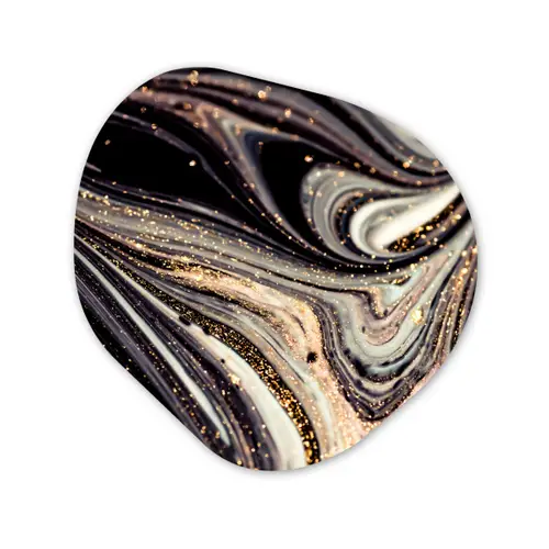 Marmerlook - Zwart - Goud - Wit - Glitter - Marmer Wandcirkel Organisch Forex 3mm klein -3d