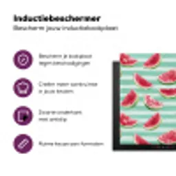 Watermeloen - Strepen - Groen Inductie beschermer vinyl 3mm klein 276 -zzzzzzz-cc-usp
