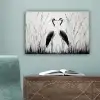 Kraanvogels - Gras - Hartvorm - Zwart canvas 2cm klein -sfeer4