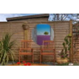 Bloemen - Lavendel - Doorkijk Wandcirkel tuinposter met ringen klein -buiten3