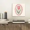 Tulp - Lijst - Ovaal - Illustratie aluminium wit klein -sfeer1