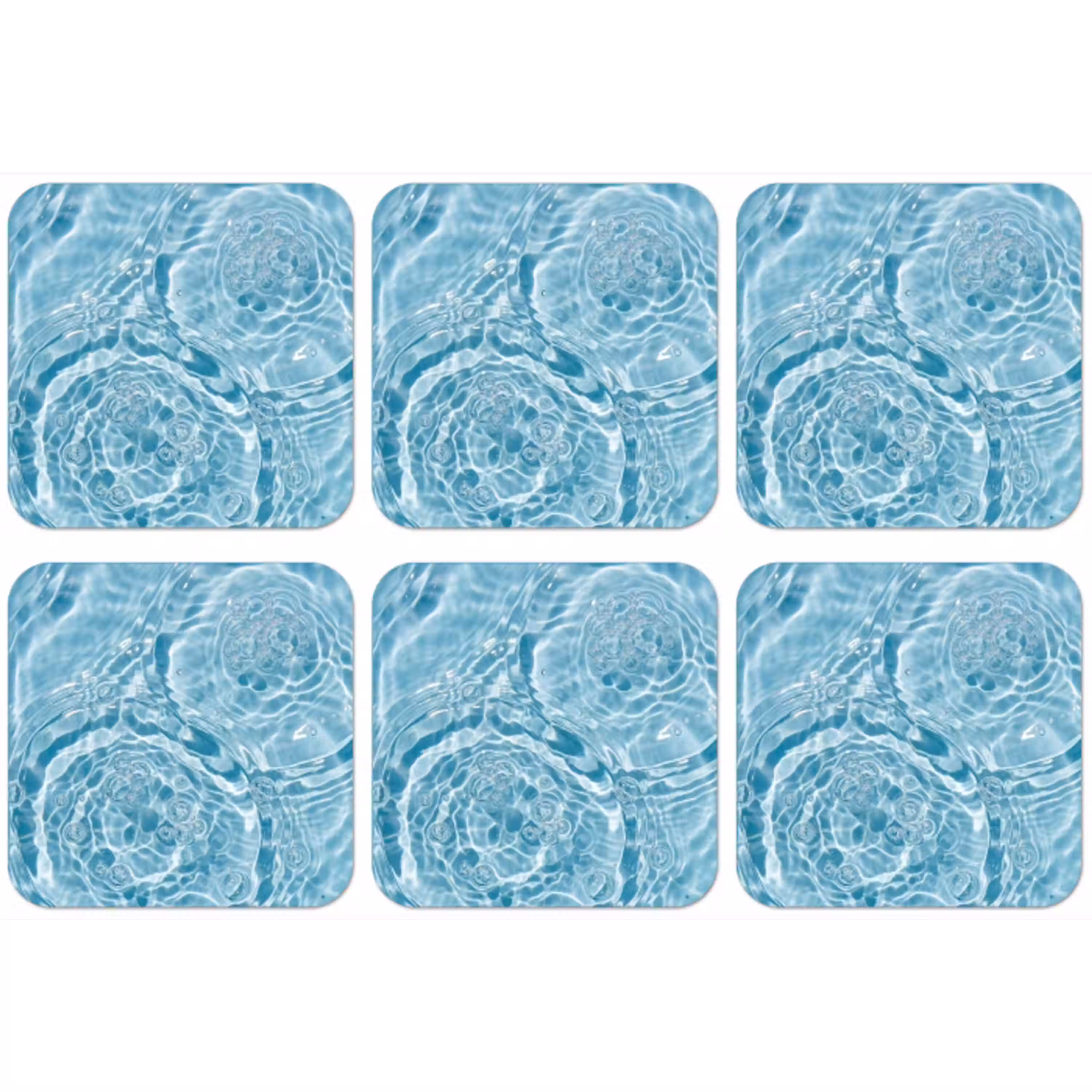 Water - Blauw - bubbels onderzetter kurk middel -zkaufland3dotto