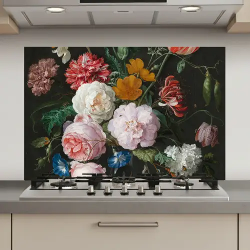 Stilleven met bloemen in een glazen vaas - Schilderij van Jan Davidsz. de Heem keuken achterwand spatscherm klein -3d_website