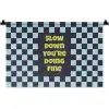 Patroon - Geblok - Blauw - Slow down you're doing fine Wandkleed katoen klein -zz3d