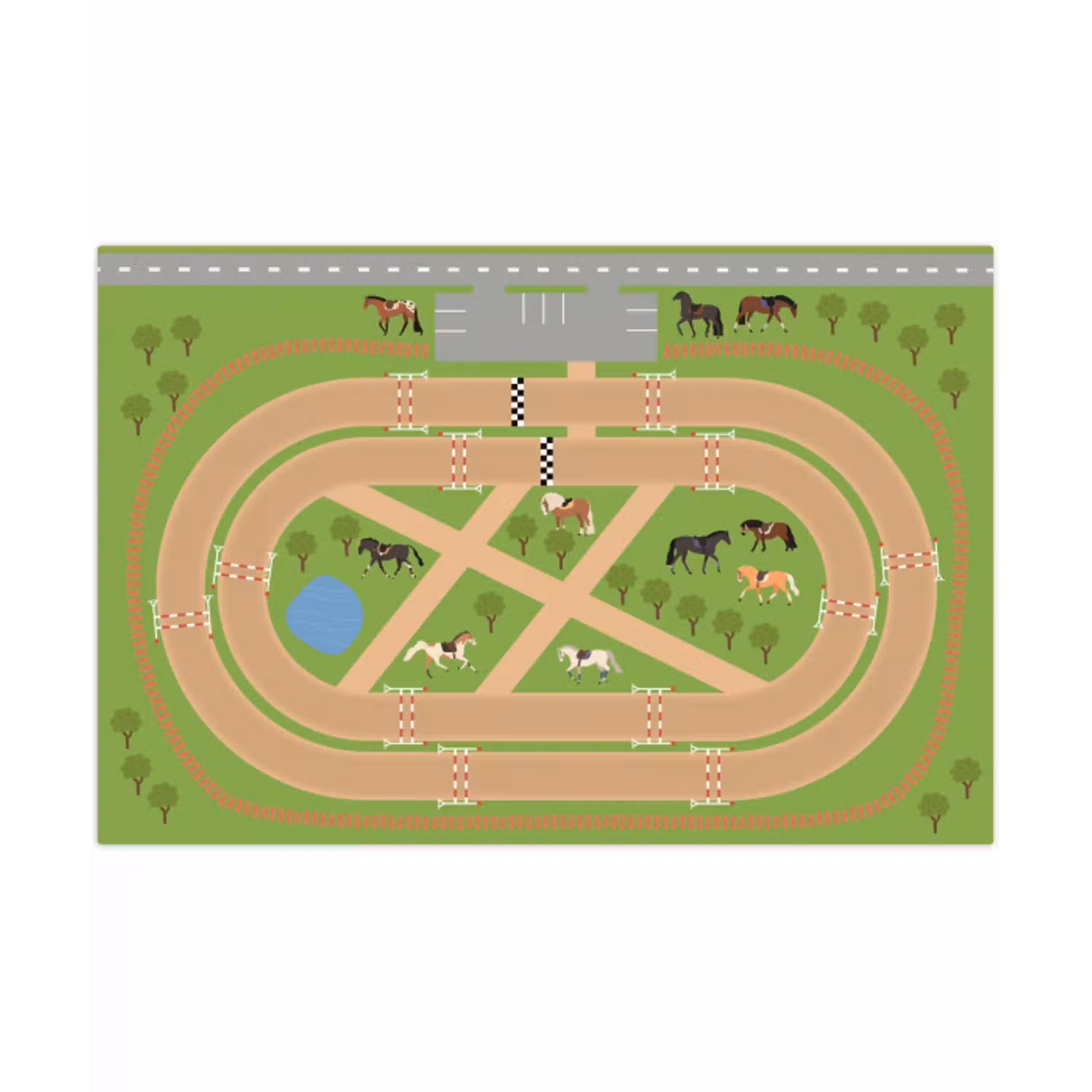 speelkleed-paarden Speelmat klein -3d