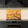 Bloemen - Veld - Geel keuken achterwand spatscherm klein -sfeer1