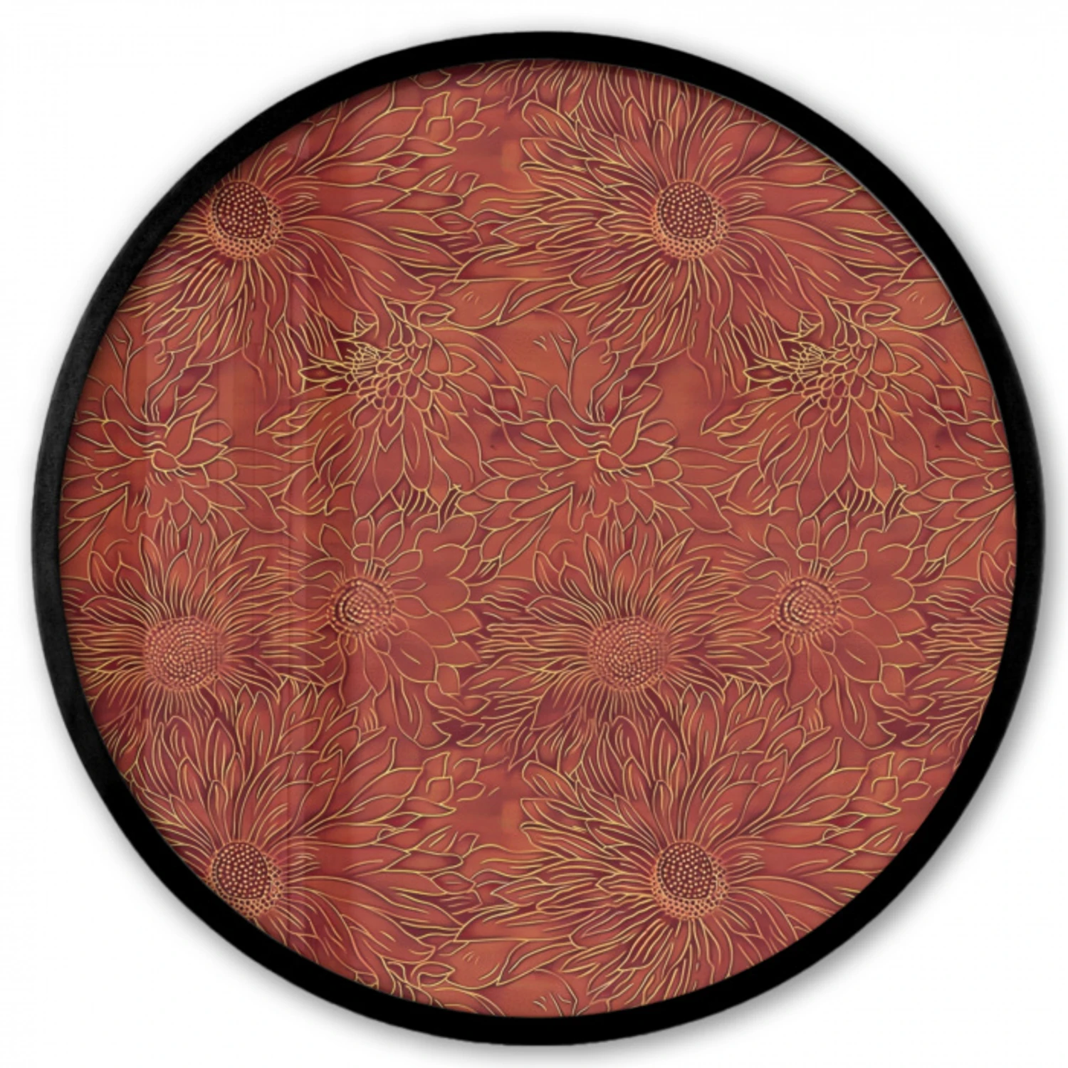 Oosters - Bloemen - Terracotta Fotolijst rond zonder passe partout klein 856 -3d