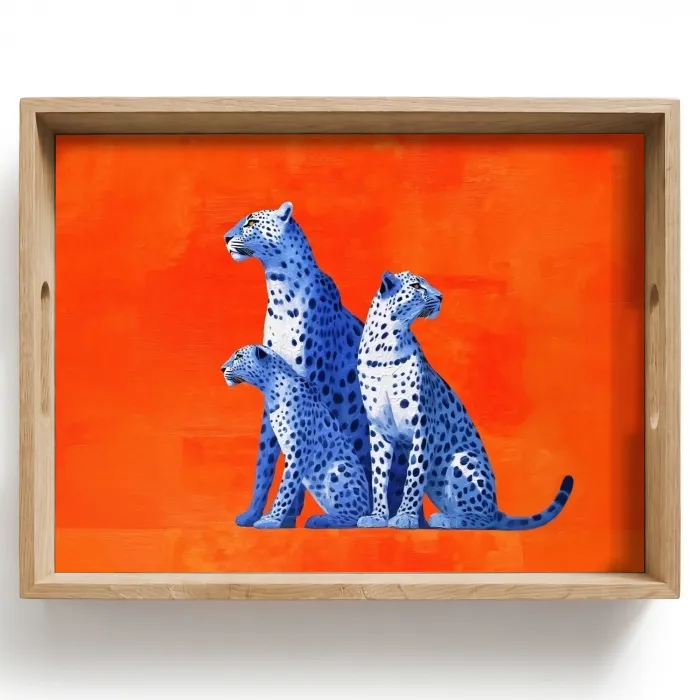 Luipaarden - Stippen - Oranje Dienblad Rechthoek middel -z3d_shopping