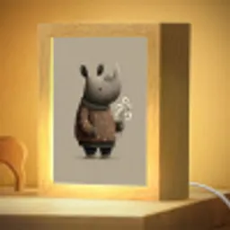 Neushoorn - Witte bloemen - Lief Light Box met kabel klein -zzzz_3d_website