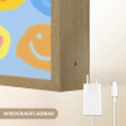 Smileys - Kleurrijk - Grappig Light Box met batterij (Wandlamp) middel -USP_websiteoplaadbaarDE