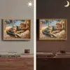 Kat - Kerst - Winter - Dier Light Box met batterij (Wandlamp) middel -sfeer3