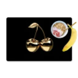 Kersen - Zwart - Goud - Chrome Placemat vinyl groot -zzzproduct_Kitchenyeah-website